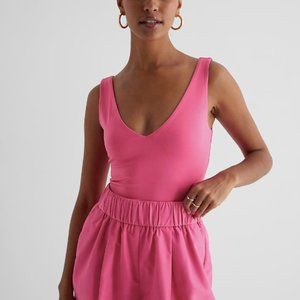 NWT Express Body Contour High Compression Double V-Neck Bodysuit, XS